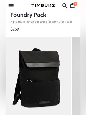 Timbuk2 Foundry Pack is a black canvas backpack